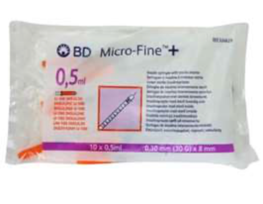 BD microfine insulin needles 0.5ML pack of 10